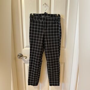 Old Navy Black Windowpane Plaid Slim Trousers